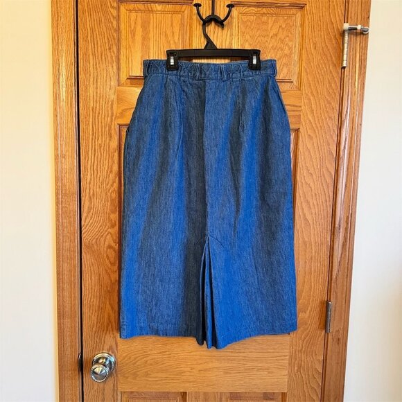 Orvis Vintage Denim Midi Skirt Women's Size 10P Blue A-Line Casual - Picture 2 of 6